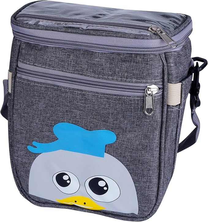 Baby Stroller Organizer Bag,Small Diaper Bag - Universal Stroller Organizer With Insulated Cup Holder,Pocket With Baby Wipes Dispenser,Adjustable Shoulder Strap(Deep Grey)