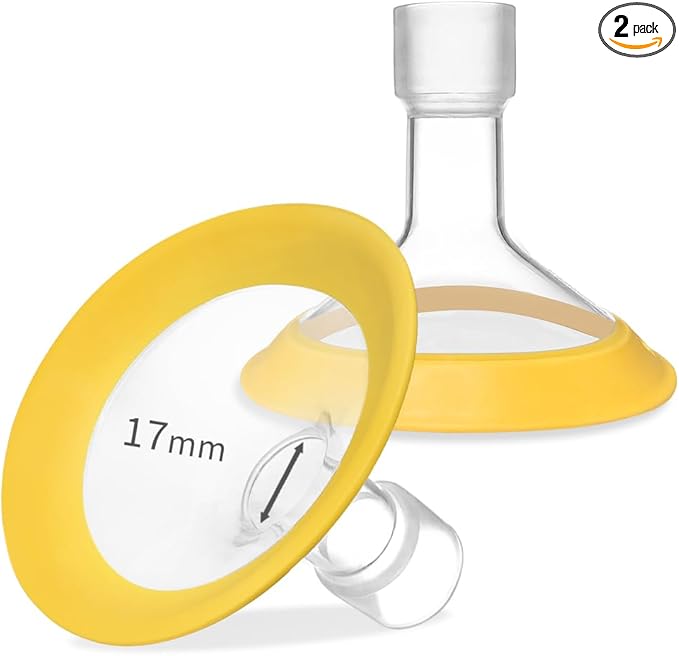 17mm Oval Flanges Shields Compatible with Medela Pumps, Replacement Parts for Pump in Style, Symphony, Swing Maxi, Harmony and Personalfit Flex–Breast Pump Accessories
