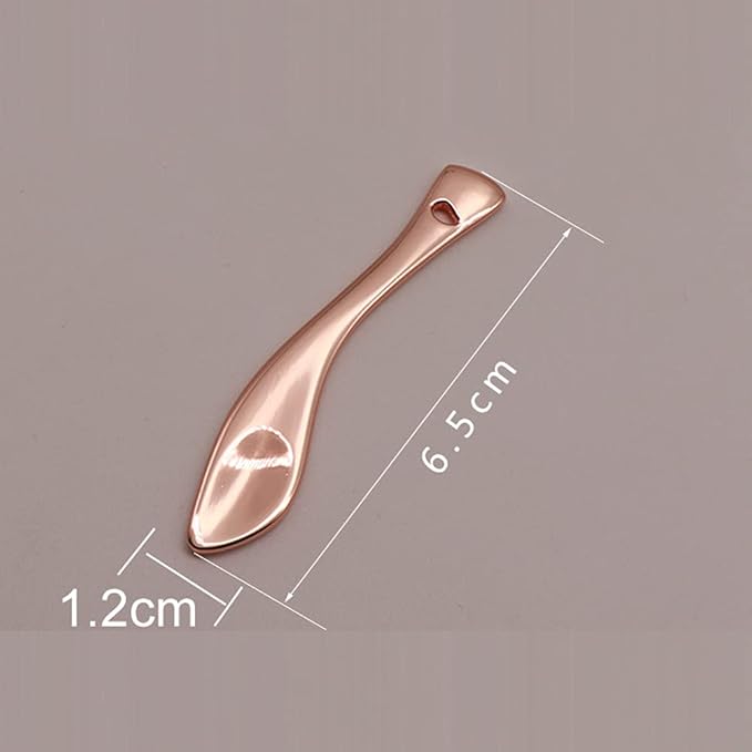 4 Pieces Zinc Alloy Makeup Spatula Eye Cream Spoon Beauty Scoop Mini Spoon Makeup Beauty Spoons Mini Cosmetic Skincare Spatula for Cream Lotions, Curved Handle Type, Rose-Gold