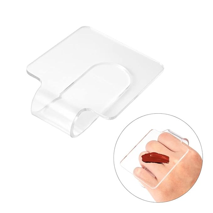 2PCS Clear Acrylic Professional Makeup Palette Handheld Cosmetic Nail Art Manicure Palette for Mixing Foundation Cosmetics Eyeshadow Cremes