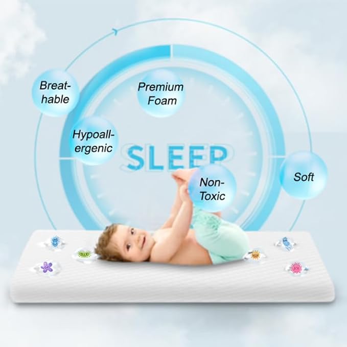 Lisara Baby Bassinet Mattress, 15" x 30" Dual Sided Gel Memory Foam Mattress with Waterproof, Removable and Breathable Ice Silk Cover, Fit for Moses Basket