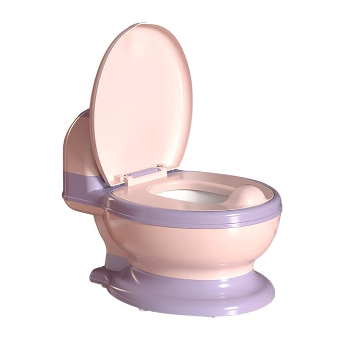 Potty Training Toilet, Realistic Potty Training Seat, Toddler Potty Chair with Soft Seat, Removable Potty Pot, Toilet Tissue Dispenser and Splash Guard, Non-Slip for Toddler& Baby& Kids