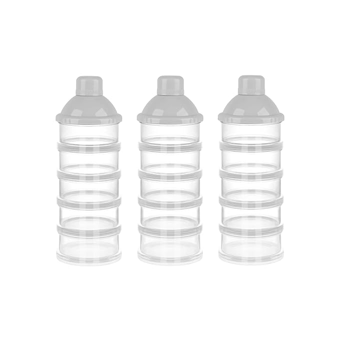 Accmor Formula Dispenser On The Go, 5 Compartments Stackable Formula Container for Travel, Baby Milk Powder Kids Snack Container, BPA Free