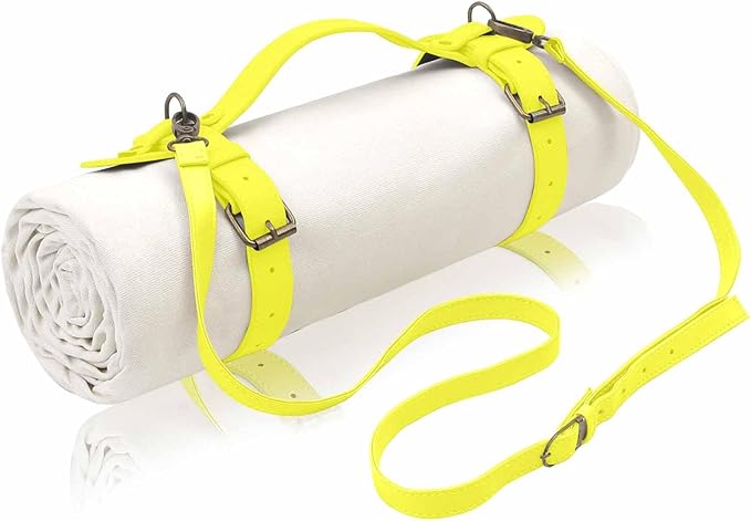 4’9” x 6’3” White Lightweight Water-Resistant Canvas Mat – Picnic, Outdoor, Beach, Park, Camping, Toy Mat