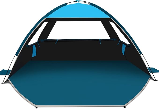 COMMOUDS Beach Tent Sun Shade for 3/4-5/6-7/8-10 Person, UPF 50+ Beach Sun Shelter Canopy Tent, Lightweight, Easy Set Up and Carry