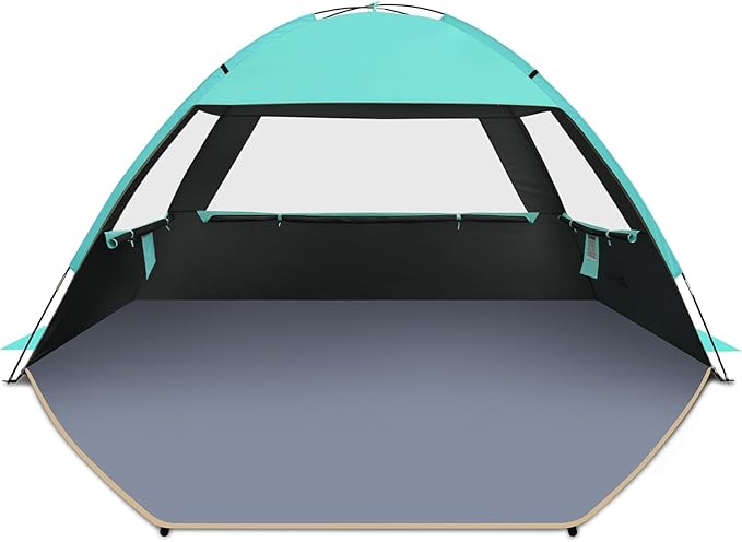 Gorich Beach Tent Sun Shelter for 3/4-5/6-7/8-10 Person with UPF 50＋ UV Protection, Lightweight & Easy Setup Beach Shade Canopy, Portable Beach Shade Tent Beach Cabana