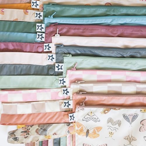 Tiny Twinkle Mess-Proof Waterproof Wet Dry Bag | 2-Pack Reusable Wet Bags for Swimsuits & Baby Clothes | Leakproof Wet Bag for Travel & Diaper Changes for Baby (Peach, Terracotta)