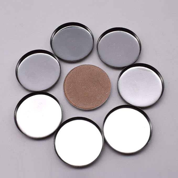 20 Pieces Empty Round Metal Tin Palette Pans Round Metal Pans Cosmetic Eyeshadow Pans for Eyeshadow Palette Magnetic Makeup Palette, 36mm Diameter 3.5mm Height