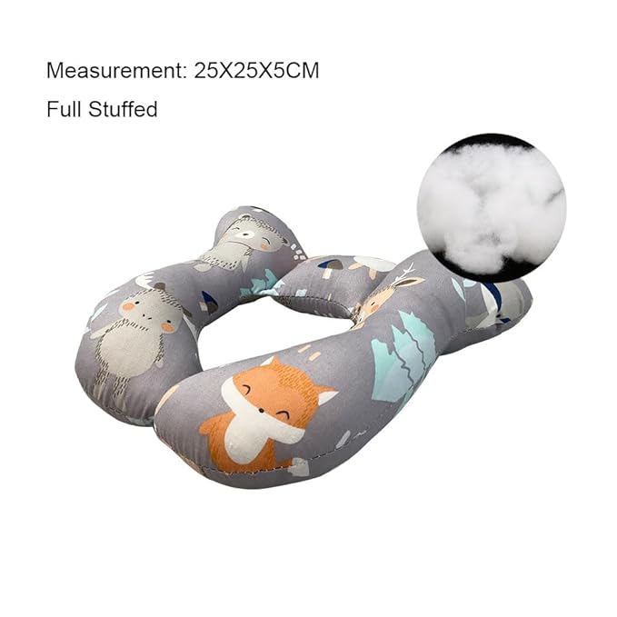 Baby Neck Pillows, Comfortable Baby Travel Head Neck Support Pillow for Car Seat Stroller Pushchair, Soft PP Cotton Travel Pillow for 0-1 Year Old Toddler Infant Newborn, Fox