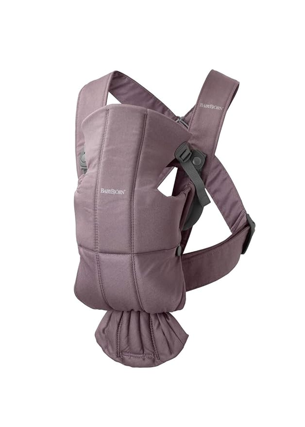BabyBjörn Baby Carrier Mini, Cotton, Dark Purple | Newborn Carrier (7-25 lbs), Ergonomic, Easy-to-Use