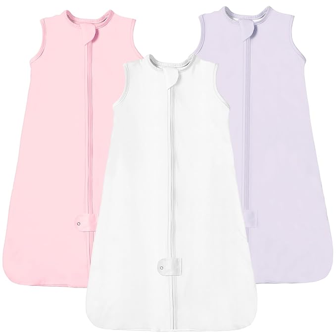 TotAha Sleep Sack 15-18-24 Months 3-Pack,Stretchy,Buttery Soft Sleeping Bag,Light Baby Wearable Blanket with 2-Way Safe Zippers for Boys Girls, 0.5 TOG