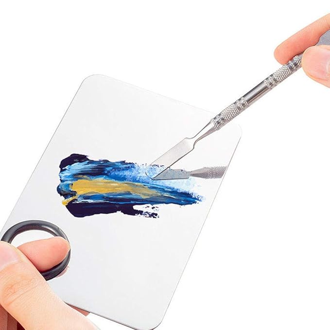 4 Pieces Makeup Spatula Cosmetics Mixing Spatula Stainless Steel Cosmetic Makeup Spatula Makeup Palette Spatula Tool Double Headed Makeup Stirring Spatula Makeup Accessories(150 mm, Silver)