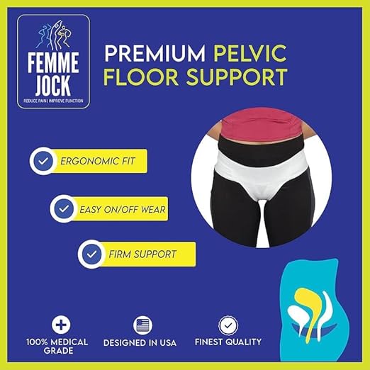 Patented Women’s Pelvic Floor Orthotic Support Belt ― Uterus Pain Relief Girdle for Dropped Bladder, Vulvar Varicosities, Postpartum Recovery, SPD | High Waist - Sapphire Blue (M)