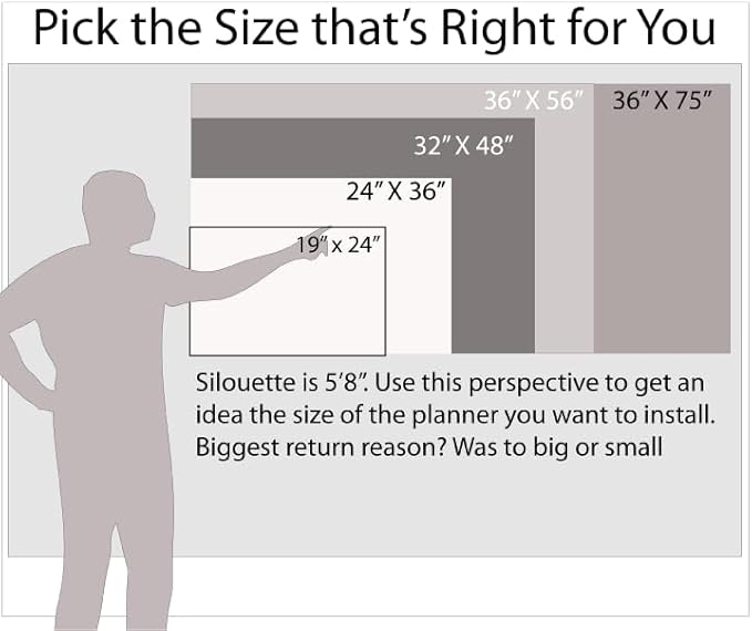 Sky Blue 30-Day 1-Month Dry/Wet erasable Wall Planner Calendar 24 in. x 36 in.