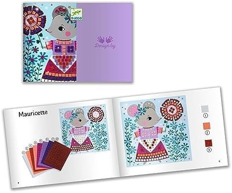 DJECO Lovely Pets Sticker Mosaic Craft Kit - Create Your Own Sparkling Pets for School or Gifts - Fun & Creative for Family & Friends, Boys & Girls, Educational Mosaic Art Craft Kit for Kids 5+