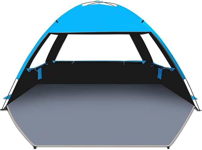 Venustas Beach Tent Sun Shelter for 3/4-5/6-7/8-10 Person, UPF 50+ UV Protection Beach Canopy, Lightweight and Easy Setup Cabana, Portable Shade Tent