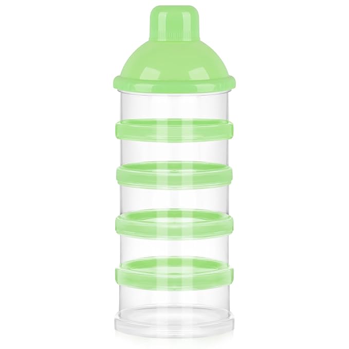 Accmor Formula Dispenser On The Go, 5 Compartments Stackable Formula Container for Travel, Baby Milk Powder Kids Snack Container, BPA Free