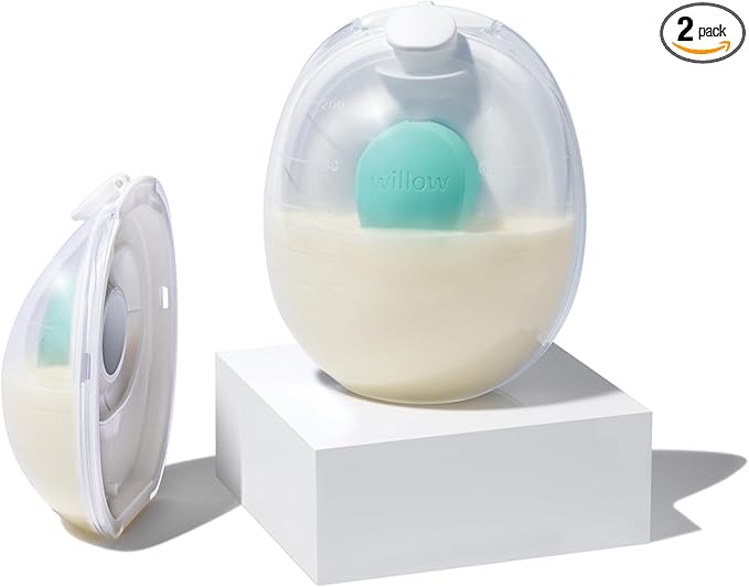 Willow Go - 7oz Reusable Milk Containers with Splash Guard - for use with Willow Go Hands Free Breast Pump