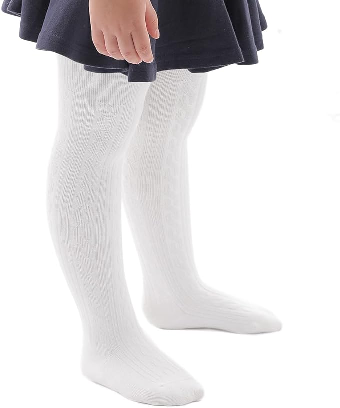 Marchare Baby Girls Tights Thick Solid Cable Knit Leggings Winter Warm Stockings For Toddler Girls 1/2/3/4/5 Pack