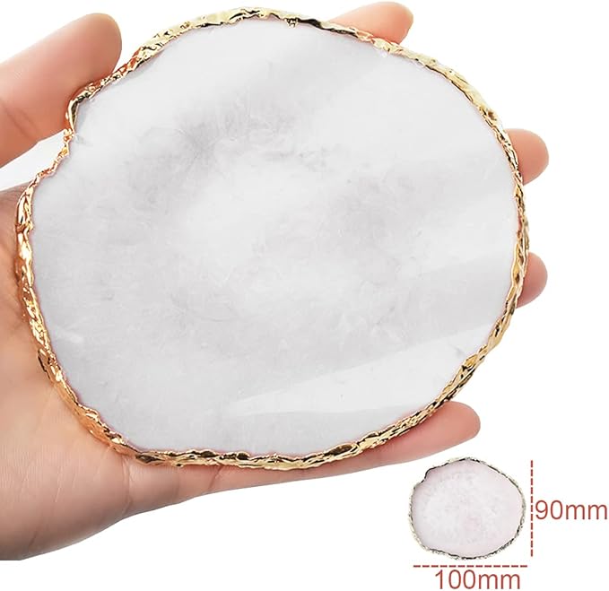 2 Pack Resin Nail Art Palette, Nail Painting Mixed Color Palette, Gilded Edge Nail Gel Color Makeup Display Board Pallet (White+Pink)