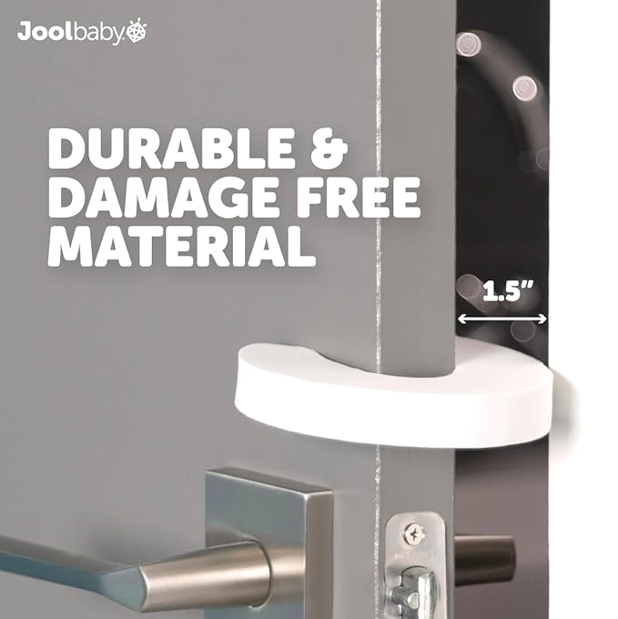 Jool Baby Door Pinch Guards (6 Pack) – Slam Preventer – Babyproof Doors to Avoid Pinched Fingers & Door Slamming, Keep Pets from Getting Locked in