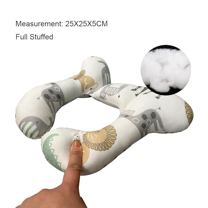 Baby Neck Pillows, Comfortable Baby Travel Head Neck Support Pillow for Car Seat Stroller Pushchair, Soft PP Cotton Travel Pillow for 0-1 Year Old Toddler Infant Newborn, Zoo