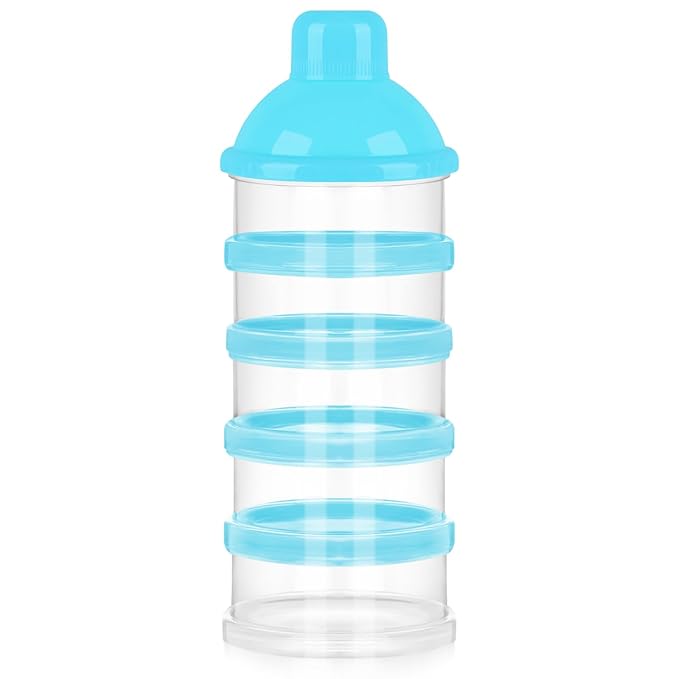 Accmor Formula Dispenser On The Go, 5 Compartments Stackable Formula Container for Travel, Baby Milk Powder Kids Snack Container, BPA Free