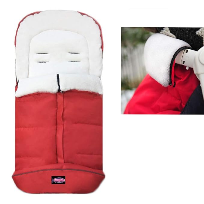 Waterproof Anti-Kick Footmuff for Stroller,350g Filling Anti-Freeze Stroller Bunting Bag Front Height Adjustable,Foot Area Opens Stroller Footmuff