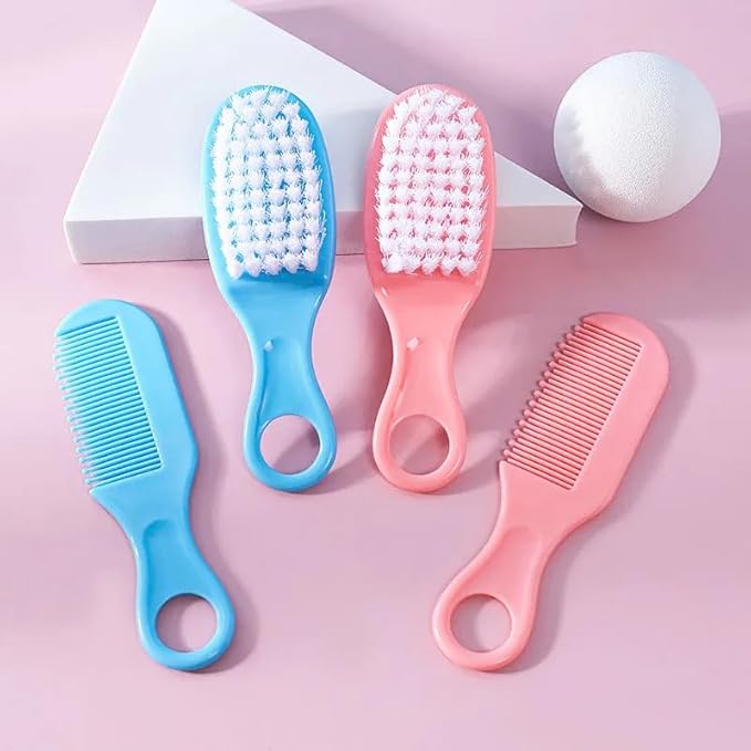 Baby Comb and Brush Set – Soft Bristles for Newborns, Toddlers & Infants | Gentle Scalp Care | BPA-Free, Hypoallergenic | Baby Hairbrush for Cradle Cap & Sensitive Skin (Bright Yellow)
