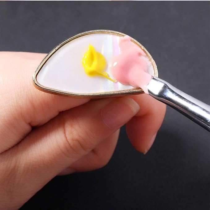 4pcs Ring Palette Nail Art Palette Blending Palette Pigment Palette Lip Color Palette Foundation Palette Rings Tools Manicure Palette Color Display Plate Mix Decorate Nail Set