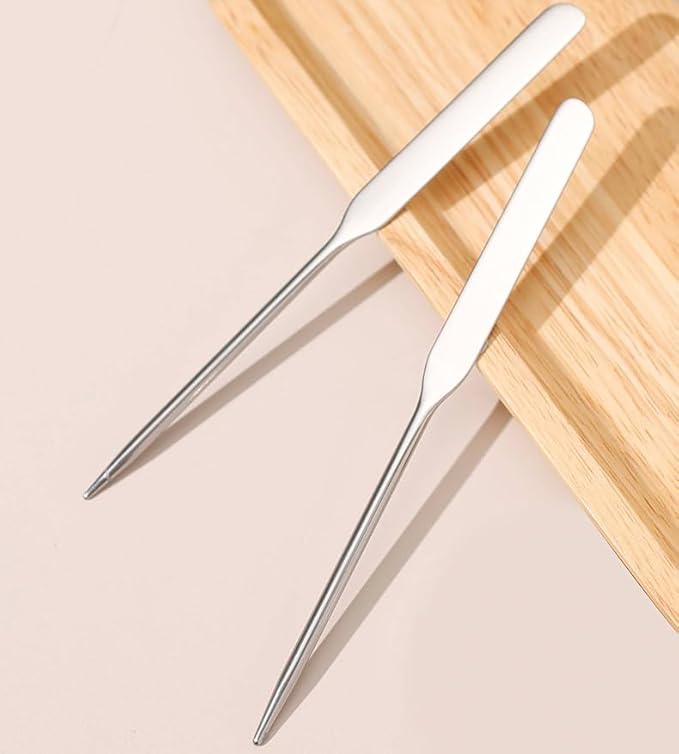 5 Pieces Stainless Steel Makeup Spatula Foundation Mixing Tool Eye Cream Spoon Foundation Spatula Cosmetic Skincare Spatula Nail Art Makeup Stirring Rod for Home Beauty Salon, Silver