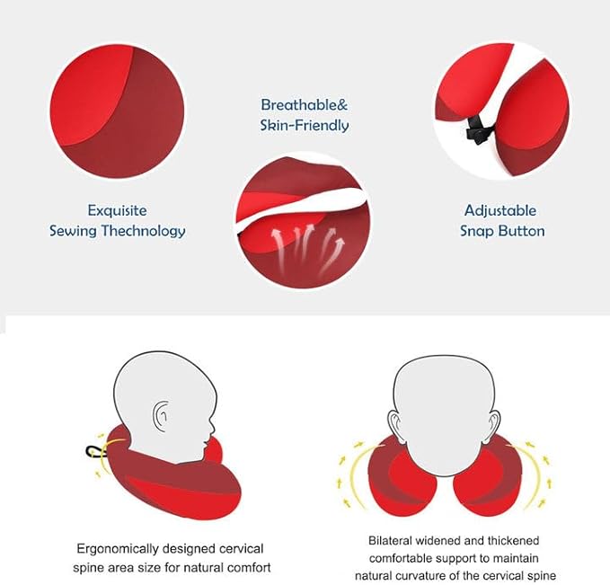 MOOB Kids Pillow for Car Seat Kids Travel Neck Pillow U-Shape Protection Headrest Air Cushion Child Car Seat Pillow