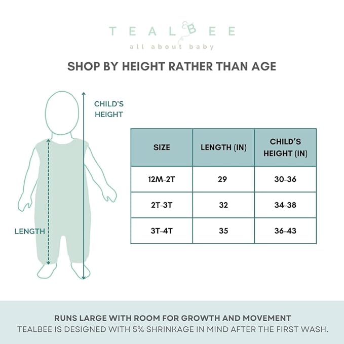Tealbee Dreamsuit: Toddler Sleep Sack with Feet 12-18 Months, 18-24 Months - 1.5 TOG Winter Baby Wearable Blanket for Walkers - Rayon made from Bamboo, Organic Cotton Sleep Bag - Cookies