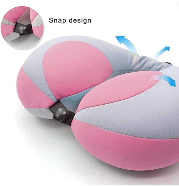 MOOB Kids Pillow Support Neck Pillow for Car & Airplane, Traveling Gifts for Toddler & Children U-Shape Car Seat Head Travel Neck Pillow Support Pink …