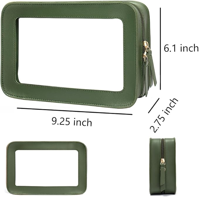 Clear Makeup Bag Small, TSA Approved Portable Toiletry Bag with Zipper Cosmetic Travel Bag Makeup Organizer Case Mini Makeup Pouch for Purse Car Organizer Bag for Women Men