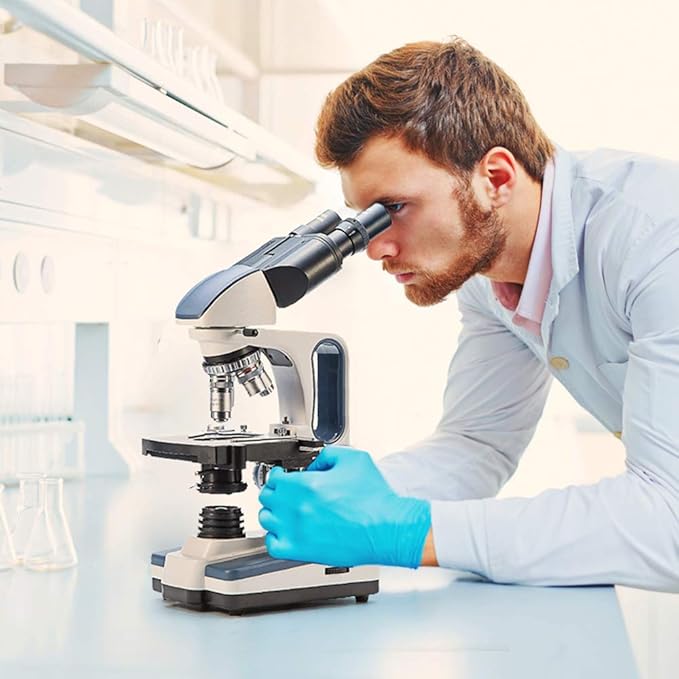 SWIFT SW350B 40X-2500X Magnification, Siedentopf Binocular Head, Research-Grade Compound Lab Microscope with Wide-Field 10X and 25X Eyepieces, Mechanical Stage, Abbe Condenser