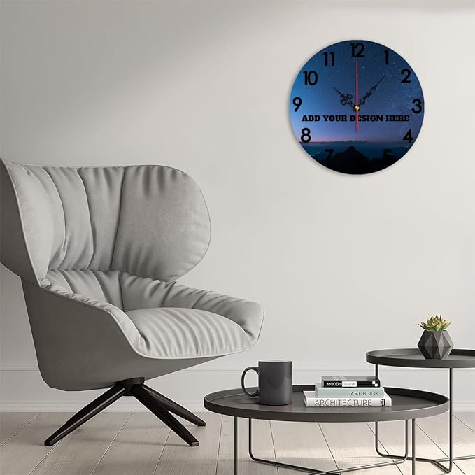 Generic Custom Wall Clock Personalized Picture Hanging Time Clocks Silent Non Ticking Round Decoration for Kitchen Wedding Friend Family Lover, 12x12Inch