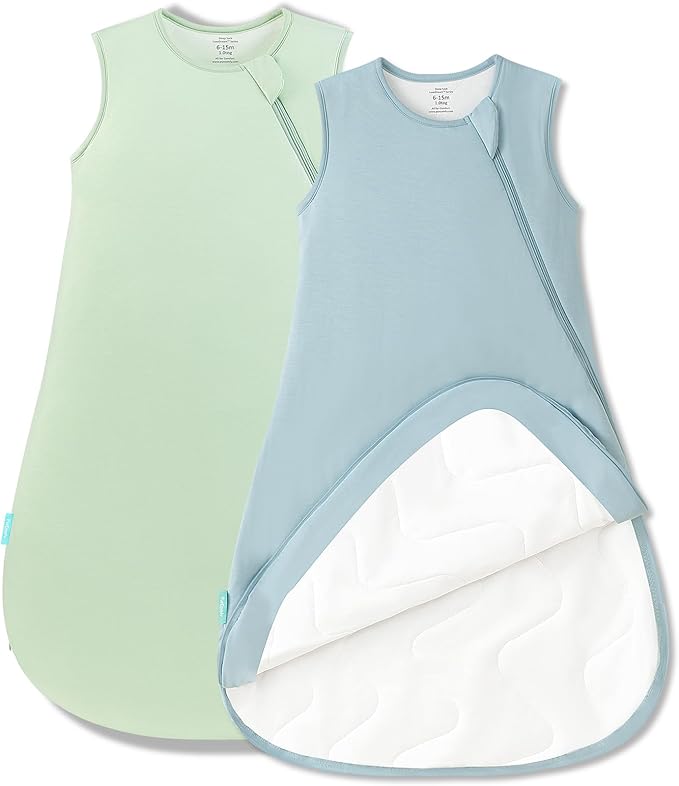 Supersoft Sleep Sack 1.0 TOG, Premium Bamboo Viscose Baby Sleeping Bag 2-Way Zipper Sleep Sack Baby Wearable Blanket