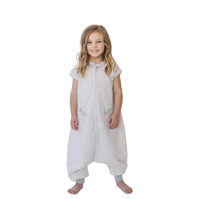 Tealbee DREAMSUIT: Toddler Sleep Sack with Feet 2T 3T - 0.8 TOG Lightweight Baby Wearable Blanket for Walkers - Rayon Made from Bamboo, Organic Cotton Sleeping Bag (2T-3T) - Dash