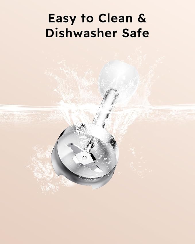 Sangcon Immersion Blender Handheld, 3-in-1 Hand Blender Electric, 400W Handheld Blender, Stainless Steel Blade Stick Blender with Whisk, Milk Frother Attachments - White