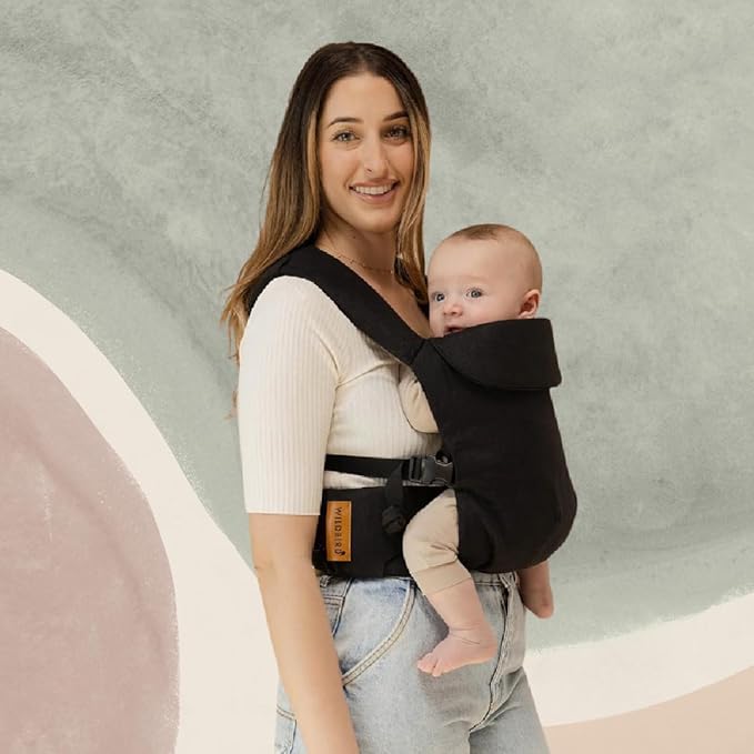 WildBird - Aerial Carrier - 7 to 45 lbs - for Moms, Dads & Caregivers - 100% Natural European Linen Fibers - Versatile & Adjustable - Large Size - Raven Fabric