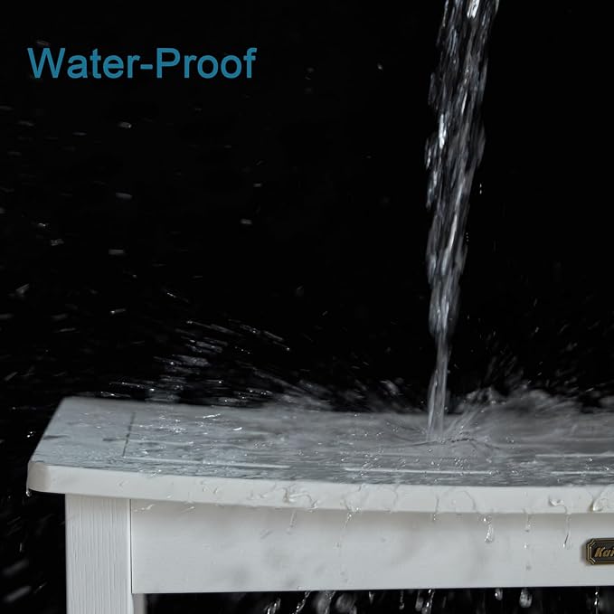 30'' Heavy Duty Shower Bench for Inside Shower, White Poly Bath Stool for Shaving Legs, Waterproof Spa Bath Chair Seat with Adjustable Feet, Weight Capacity 700LBS (30 x 13 Inches)