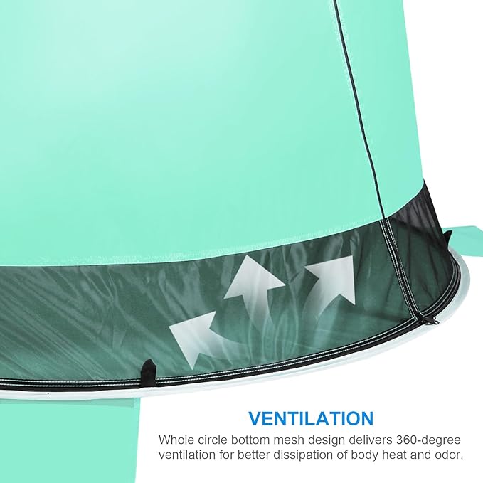 WolfWise UPF 50+ Easy Pop Up 3 Person Beach Tent Sport Umbrella Instant Sun Shelter Tent Sun Shade Canopy, Mint Green