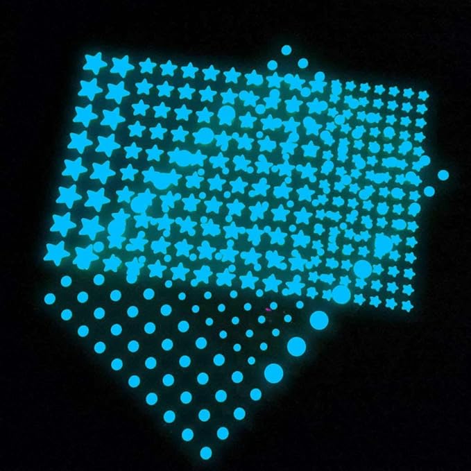 1230 PCS Glow in The Dark Stars Wall Stickers, 3D Adhesive Dots Decor Starry Sky Decor for Kids Bedroom, Beautiful Wall Decals (Blue)