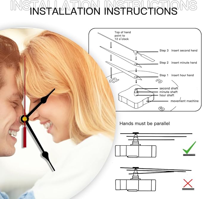 Generic Custom Clocks for Walls Personalized Picture Hanging Time Clocks Customize Gifts for Kitchen Bathroom Home Wedding Friend Family Lover, 10inch-25cm