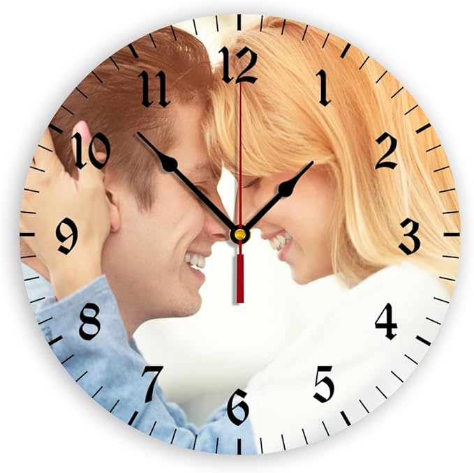 Generic Custom Clocks for Walls Personalized Clocks with Photo Text Logo Customize Gifts for Kitchen Bathroom Home Family Friends Gifts, 12inch-30cm