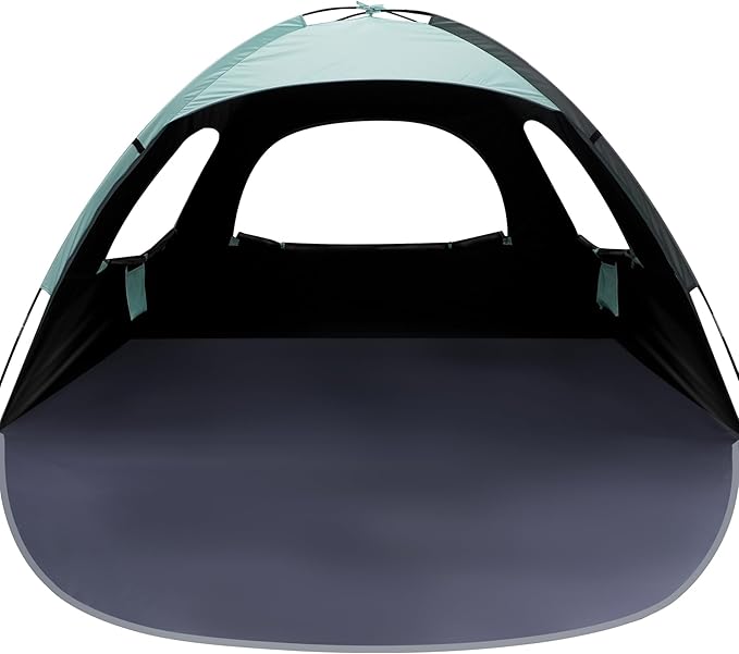 WhiteFang Beach Tent Anti-UV Portable Sun Shade Shelter for 3/4/6/8 Person, Extendable Floor with 3 Ventilating Mesh Windows Plus Carrying Bag, Stakes and Guy Lines