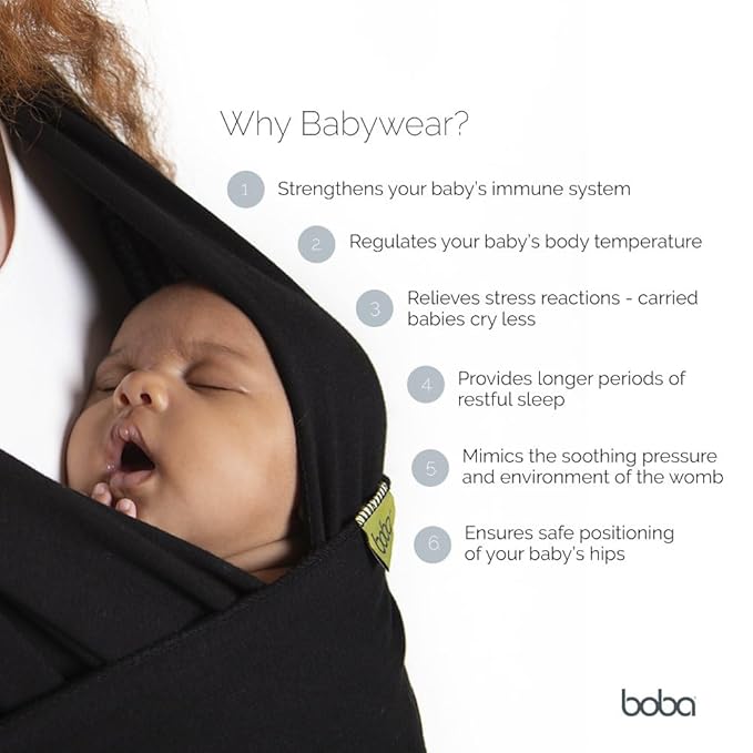 Boba Baby Wrap Carrier – Original Baby Sling Carrier for Newborns (7–35 lbs), Soft, Secure, Hands-Free & Ergonomic, Ideal for Comfortable Bonding, New Parents (Serenity Rainbow)