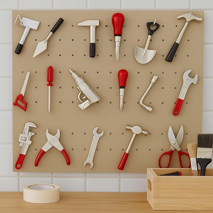 17PCS 1:12 Miniature Doll House Tools Metal Home Repair Multi-Tool Model Set Fun for Party Dollhouse Decoration Accessories Mini Yard Supplies Creative Pretend Toy (Tool)