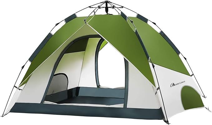 MOON LENCE Instant Pop Up Tent for 3-4 Person - Automatic Portable, Windproof for Camping, Hiking, Mountaineering